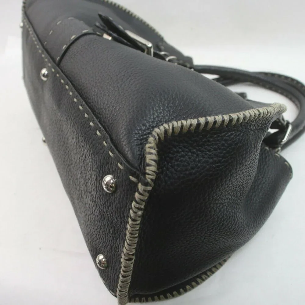 Auth Fendi Shoulder Bag Black Leather #19673F12 - Picture 5 of 9